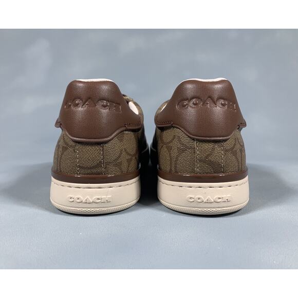 $168 Coach Clip Signature Low Top Sneaker Khaki Saddle G4949 Men's Size 11 - Picture 4 of 10